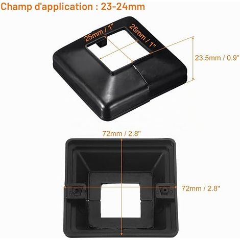 Cache-Poteau 25x25mm/1"x1" en Plastique Style Fendu (1/3)