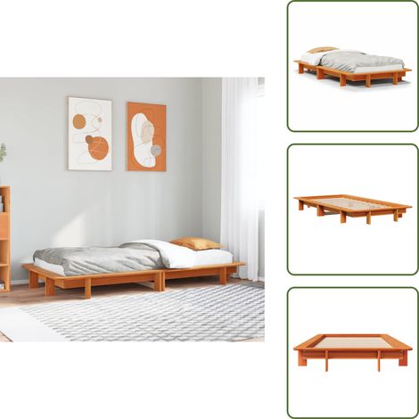 Letto in pino - vidaXL Letto senza Materasso Marrone Cera 90x200 cm Legno di Pino -