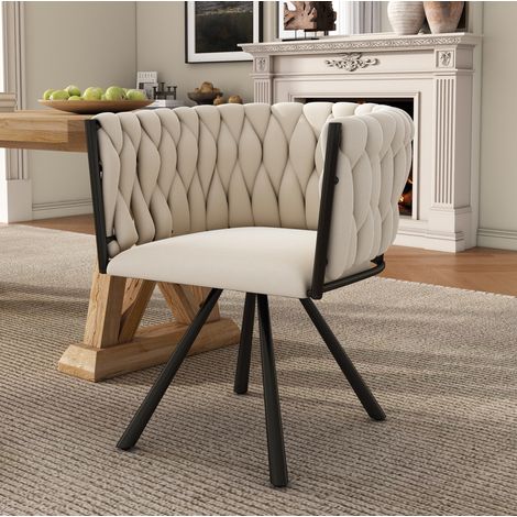 MEUBLIV Esszimmerstuhl 59x54x72 cm Beige – drehbar, 4er-Set (1/5)