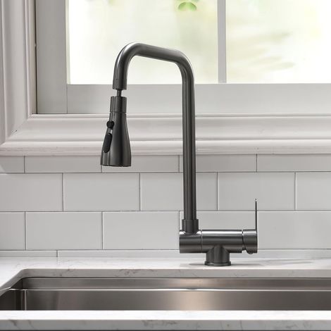 Robinet mitigeur de cuisine pliable à 3 jets (1/5)
