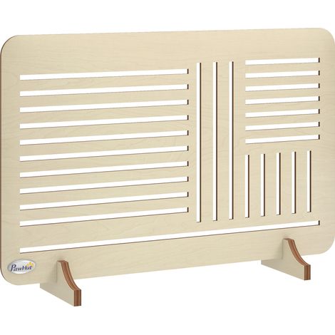 Freestanding Pet Gate, Portable Dog Barrier Gate Feet for Small Breeds, 75 51 cm, Natural Wood (1/5)