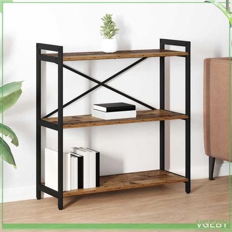Bibliothèque - ABI - Bois ancien - 80 x 30 x 83 cm - Pieds réglables - Design industriel (1/5)