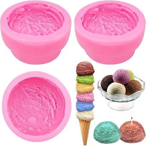 Molde de silicona para helado en forma de esfera, 3 piezas, Formas de galletas, 3D, Moldes de silicona para decoración de pasteles (1/5)