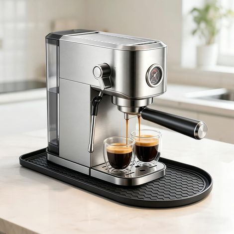 Tapis Silicone Protege Plan de Travail Machine a Cafe 40x20 cm,Noir (1/5)