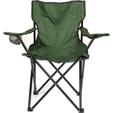 Chaise pliable - Pêche Jardin - 86 x 81 x 50cm - Vert - Tissu et métal - 1 place (1/3)