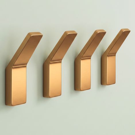 Mai & Mai Kleiderhaken Garderobenhaken 4 Stück in Gebürstetes Roségold, Wandhaken zum Bohren oder Kleben für Schlafzimmer, Badezimmer, Kleiderschrank, Wohnzimmer Stalo-13