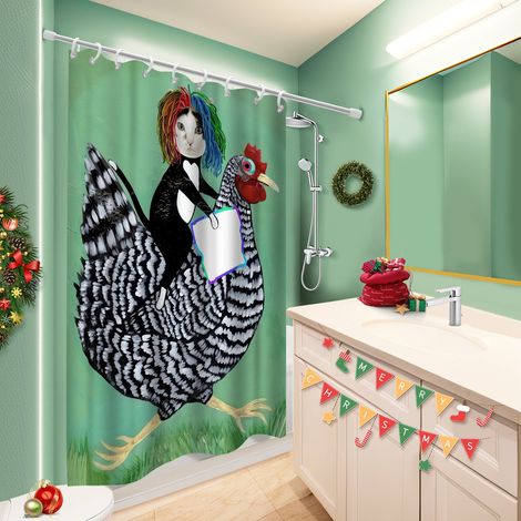 Rideau douche polyester 180x180 séchage rapide rideau séchage rapide pour jeune couple emménageant (1/5)