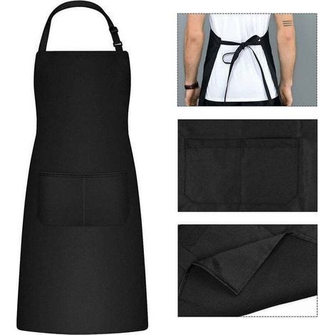 2 Pieces Kitchen Aprons for Men Women, Household Apron Tool Holder Aprons with 2 Pockets for Barbecue, Adjustable Adult Gardener Apron for Gardening (1/3)