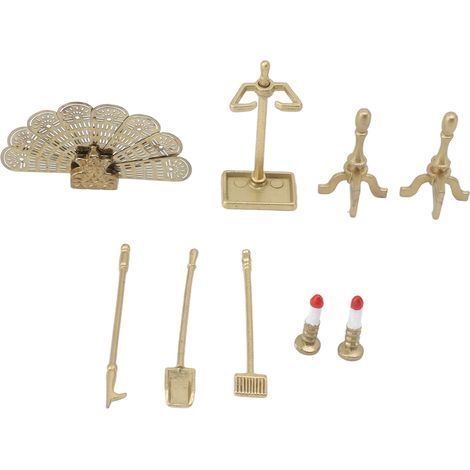 Cheminée décorative miniature pour maison de poupée, set d'accessoires en miniature, mobilier 1/12 pour décoration de salon. (1/5)