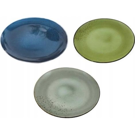 Plato hondo grande, de gres, colores surtidos, 27 cm, 1 unidad. (1/5)