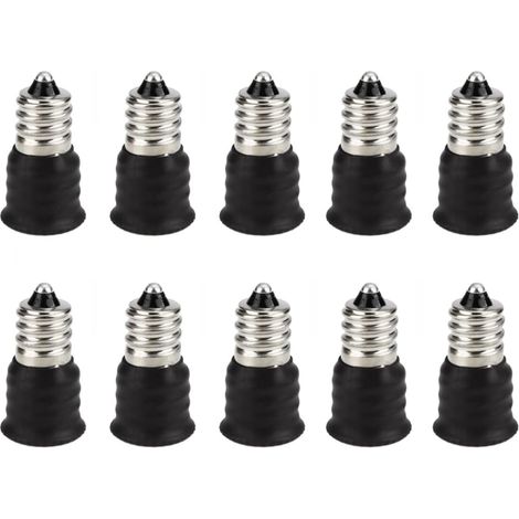 10 Pack E12 to E14 Lamp Base Adapter E12 to E14 Lamp Base Adapter E12 to E14 Lamp Base Adapter for Incandescent Bulbs LED Halogen Energy Saving (1/4)