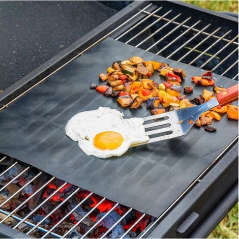 Confezione 2PZ TAPPETINO ANTIADERENTE COTTURA BARBECUE 40X33 NERO