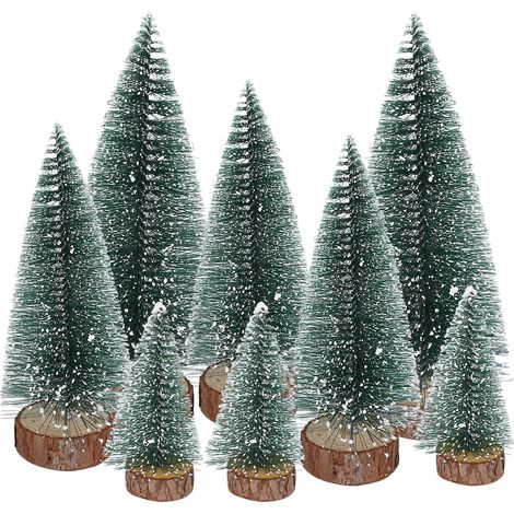 8pcs Arbre de Noël Artificiel Mini Sapin Décoration de Table de Noël Petit Sapin de Noël Faux Sapin de Noël 10/15/20cm (1/5)