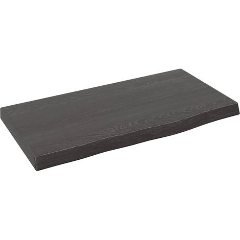Étagère murale multiposition - Meuble Étagère murale gris foncé 40x20x2 cm bois chêne massif traité -BV40852 (1/4)