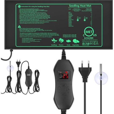 Thermostat Terrariumtapis Chauffants, 50W Tapis Chauffant Plante avec ContrôLeur, PVC éTanche Tapis Adjustable Chauffage, 20-45℃, pour Les Semis, Les Animaux Domestiques et Les Reptiles (1/5)