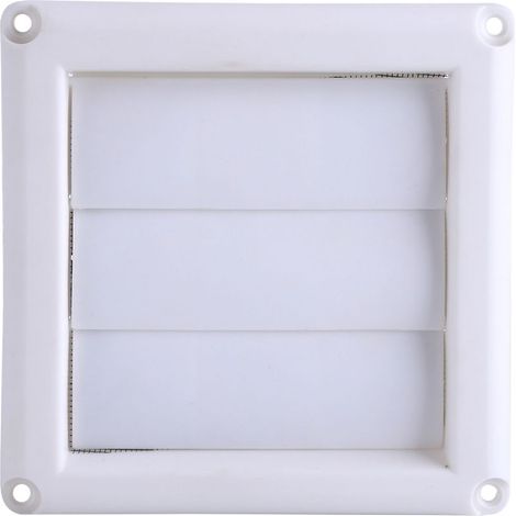 1 Grille d'aération en plastique, 3 volets, bouche de ventilation murale avec filet, neuf, 15x15 cm (1/5)