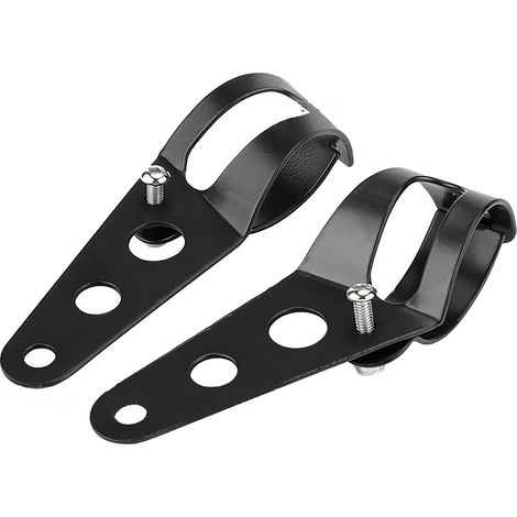 Supports de Phare Moto Noir, Fixation Avant Réglable en Aluminium pour Fourche 35-43mm, Étrier de Montage Universel (1/5)
