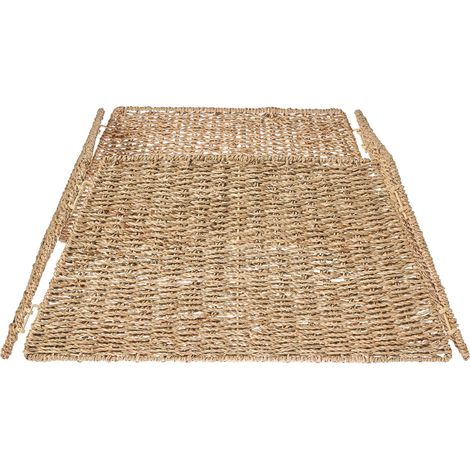Beliani Christmas Tree Collar Natural Seagrass Square Handmade Accessories Rattan, Does Not Require Assembly, 59 x 59 x 28 cm MISTEL (1/5)