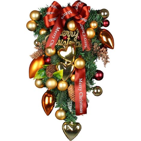 Handgefertigte Weihnachtsbaum-Girlande mit Blumen und grünen Blättern (Europäischer Stil)