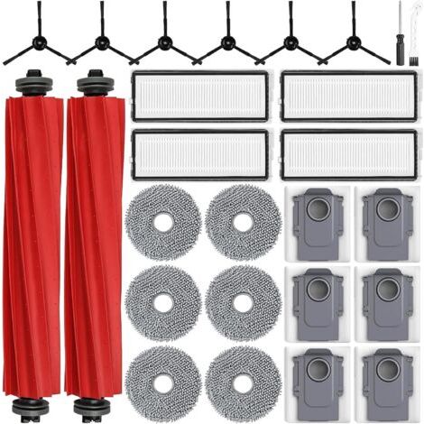 26 Accessoires Robot Aspirateur, 2 Brosses Principales, 6 Sacs Poussière, 6 Chiffons, 4 Filtres, Pour Roborock Qrevo (1/5)