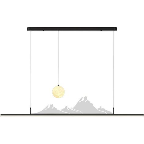 Lampe à Suspension LED Moderne Dimmable pour Table à Manger, Restaurant, Bureau - Créative et Élégante Noir, L100cm (1/5)