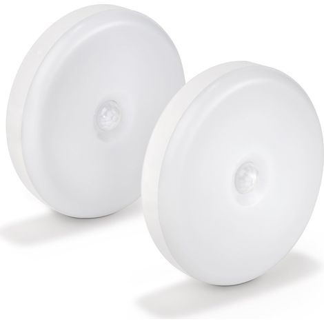 Lot 2 – mouvement + crépuscule, IP40, rechargeables, blanc chaud, enfants/adultes (1/4)