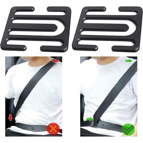 Clip, auto clip per cintura di sicurezza auto si blocca cintura di sicurezza auto, clip da cintura auto, il cavo di estensione cintura di sicurezza auto, Antiscivolo, Regolabile (Nero) (1/5)