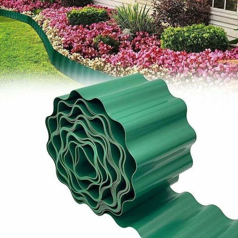 Offerta speciale - Bordatura flessibile per prato 9 m x 20 cm, bordatura ondulata per aiuole, bordatura in plastica per falciatura, barriera anti-radici affidabile, bordatura per aiuole (verde), da DE (1/5)