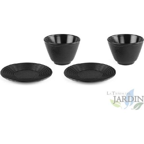 Lot de 2 tasses 120ml Fonte avec assiette incluse