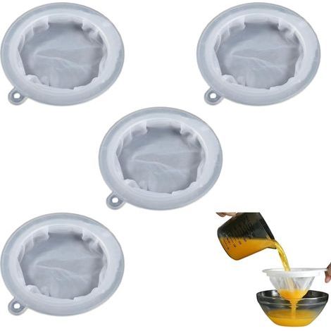 200/300/400/450 Set of 4 fine nylon sieves Wine filter Nylon filter Fine mesh strainer For filtering milk, juice, wine