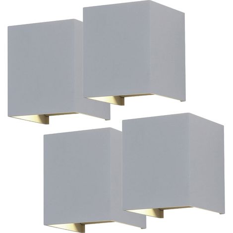 Set di 4 applique LED veranda ALU UP DOWN lampade luce orientabile