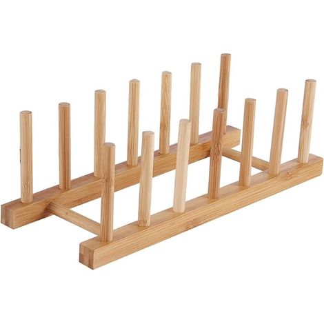 Égouttoir à assiettes en bois, Égouttoir métallique, Égouttoir à vaisselle, Égouttoir à assiettes en bois-AquaForge (1/5)