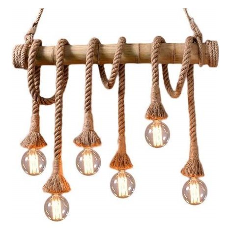 Lampara cuerda colgante Bamboo E27