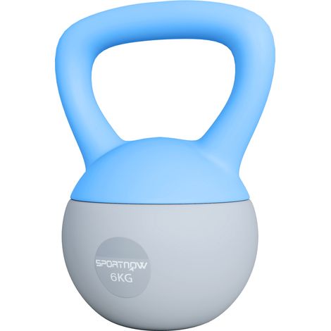 6KG Soft Kettlebell, Kettlebell with Non--Slip Handle for Home Gym, Weight Lifting, Strength Training, Light Blue/Grey (1/5)