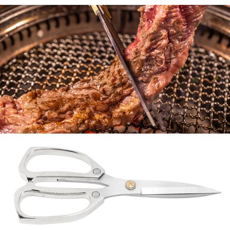 Ciseaux de barbecue multifonctionnels et tranchants, ciseaux de cuisine faciles à utiliser, ciseaux multifonctions argentés H-7 (1/5)