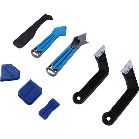 Kit de Grattoir pour Mastic Silicone, Spatule de Décollage Colle Verre avec Manche Incliné, Raclette de Nettoyage (1/5)