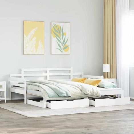 Sofá cama nido con cajones sin colchón blanco 80x200 cm vidaXL (1/5)