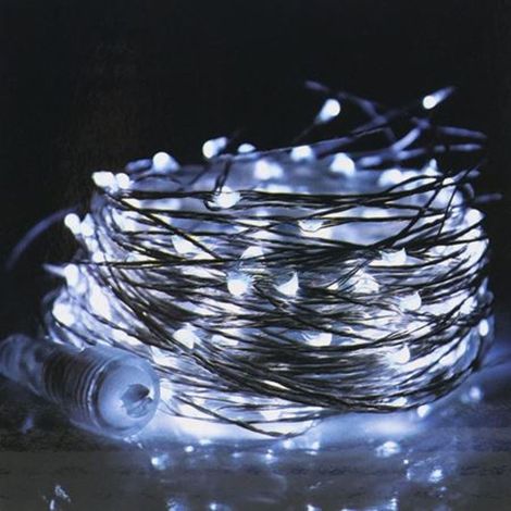 LED Außenlichterkette 15m erweiterbar Weihnachtsbeleuchtung Party Lichterkette - kaltweiß