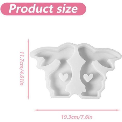 Moule En Silicone - Lapin De Pâques - Pour Résine Époxy Béton Plâtre - 2 Pièces (1/5)