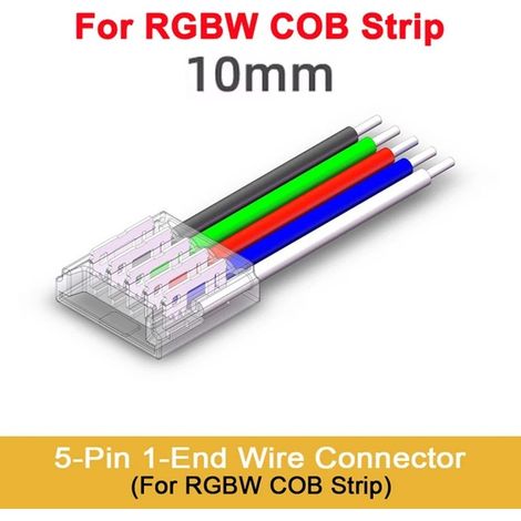 Connettore per LED COB e SMD RGBW a 5 pin da Striscia ad Alimentazione  10mm