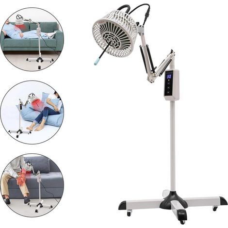 Lampe TDP 300 W - Lampe infrarouge réglable - Chauffage infrarouge - Lampe thérapeutique Moxa - Pour soulager le dos, la nuque, les épaules, les genoux et les tensions musculaires [Classe énergétique (1/5)