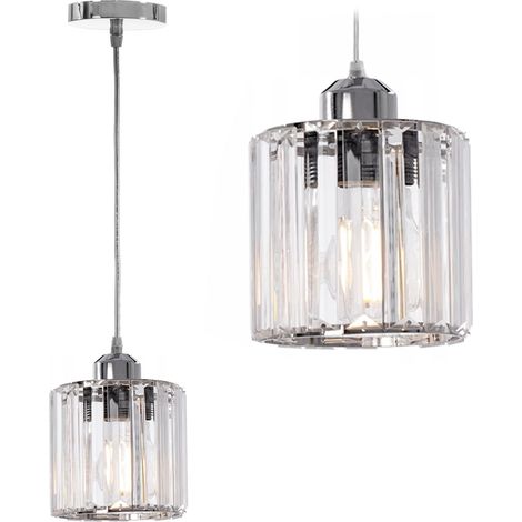 LÁMPARA de SUSPENSIÓN APP508-1CP CRISTAL CROMO 1-PUNTOS de LUZ E27 13X13X12-102CM AJUSTABLE (1/5)