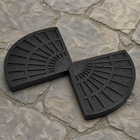 2 Piece 14kg Black Hanging Banana Cantilever Garden Parasol Base Weights (1/5)