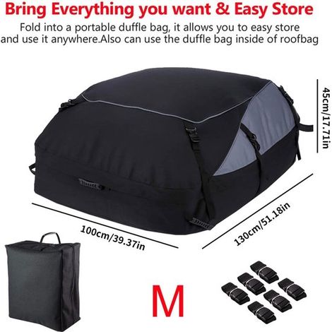 Box da tetto, borsa portabagagli, portapacchi da tetto, impermeabile, box da tetto pieghevole per auto, box da tetto impermeabile per auto senza portapacchi, trasporto bagagli (1/4)