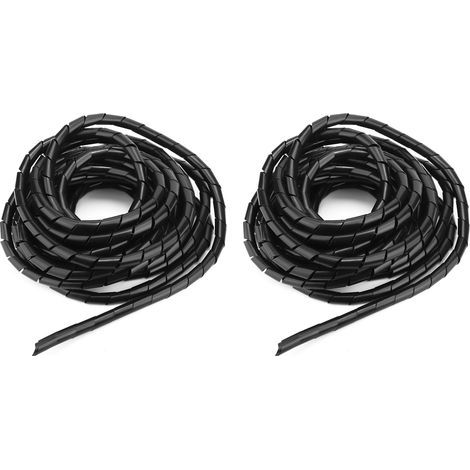 2 paquets de protection de fil en spirale PP, manchon accessoire de Protection de câble noir 12mm (1/5)