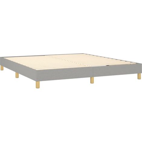 Somier de láminas con patas estructura de cama 160x200 cm tela gris claro TDL0207187 (1/5)