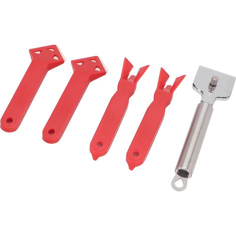 Kit de 5 outils pour mastic, joint et décolleur de coulis, idéal pour les réparations et le nettoyage. (1/5)