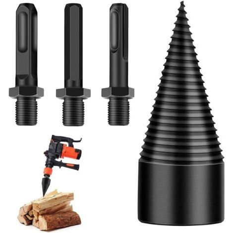 SABIR Forets Outils,Forage bois,Chauffage Bois,Cône de bois,Vis cône,Cône de bois peu,Foret mobile haute,Fendeuse de bois,À Bois Splitter,Foret bois chauffage,Forage pour bois chauffage (42mm), (1/5)