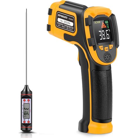 Thermomètre Infrarouge Pistolet de Température Laser Numérique Sans Contact -58°F1112°F (-50°C~600°C) Emissivité Réglable - Thermomètre Non Frontal Pour Cuisson/BBQ/Congélateur (1/5)