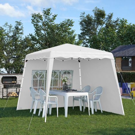 Tonnelle de jardin pliante à hauteur réglable, en acier et toile Oxford. 2,4 x 2,4 x 2,5 m